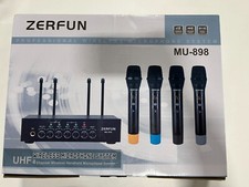 ZERFUN Pro Wireless Microphone System 4 Channel, UHF Metal Handheld