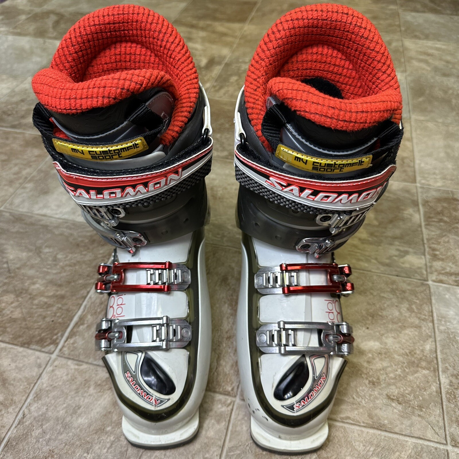 Scarponi da sci Salomon donna 24 5 US 7 5 Energyzer Idol 8 guscio personalizzato oro argento