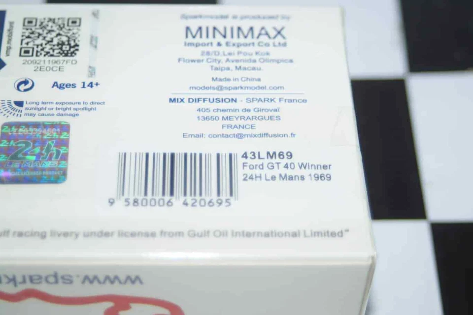 Spark Ford GT 40 Winner 24H Le mans 1969 1:43 REF 43LM69 - Image 2 of 2