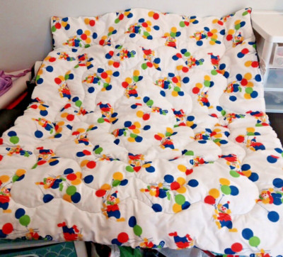 Baby Comforter Blanket Primary Colors Clowns and Balloons 38x32