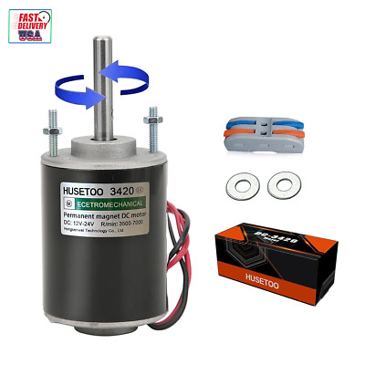 High Torque DC Motor 12V/24V, DIY Project Quiet Motor Permanent Magnet Motor wit