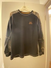 Realtree Thermal Base Layer Shirt long slev Med Wt Mossy Oak Camo/Blk Cargo LG