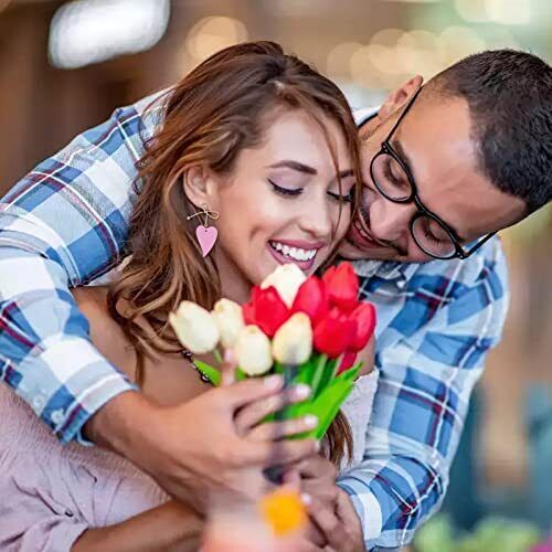 Herz Ohrringe für Frauen rot Herz Ohrringe Valentinstag Geschenke für Sie 2 Paar - Bild 4 von 8