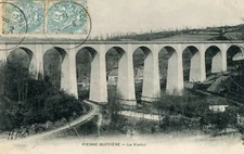 *13930 postcard Pierre Buffière - the viaduct