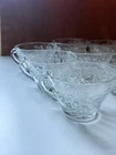 Vintage 1960s Anchor Hocking - S/8 Pressed Glass Grapes w/ Vines Punch Cups