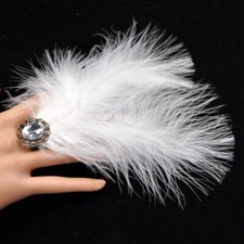 1x Acrylic Crystal Feather Adjustable Ring Decor for Club Show Accessories Retro