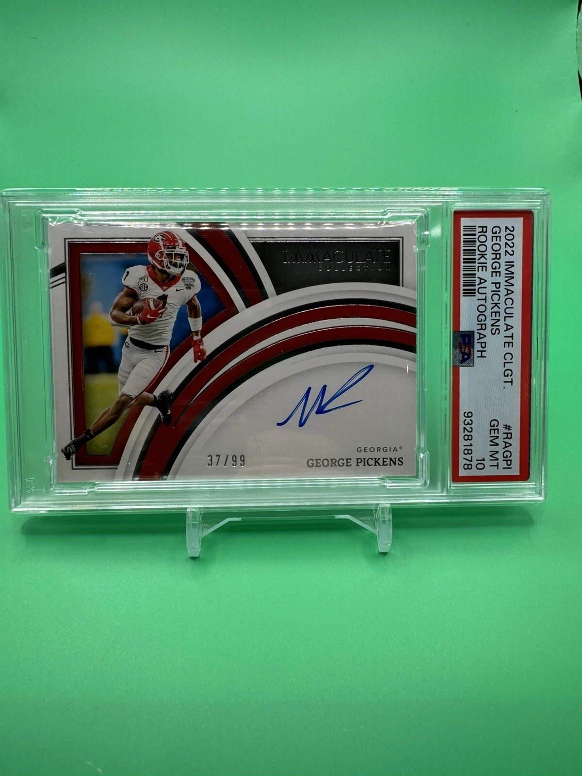 George Pickens Panini Immaculate Collection Collegiate Rookie Autographs #RAGPI Base