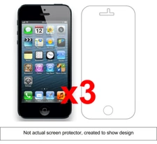 3x iPhone 5 Screen Protector w/ cloth