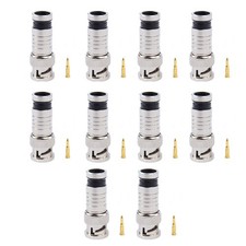 New 10 Premium Adapter BNC Compression Connector for CCTV Camera RG6 Coax Cables