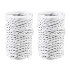 2 Rolls Rustic Floral Wire White Binding for Floristry Wrapping Twine