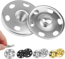 24Set 1" Large Sew On Snap Buttons Metal Press Studs Fasteners Gold Silver Black