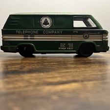 1960s Corvair Telephone Company Van Litho Friction Toy Japan Green 1960s Corvair Telephone Company Van Litho Friction Toy Japan Green