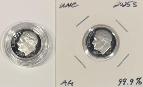2024/2025 S Proof 99.9% Silver Roosevelt Dime Set UNC NO RESERVE!
