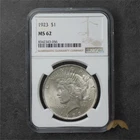 1923 Silver Peace Dollar $1 - NGC MS62 - Philadelphia