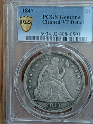 1847-P Seated Liberty Dollar — photo from the most recent tracked eBay sale