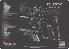 For GEN 3 GLOCK Cerus Gear BENCH MAT 17 19 20 21 22 23 26 27 34 35 36 
