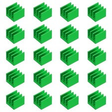 20 Pcs Heatsink 7x7x6mm Aluminum Heat Sink with Thermal Blue Sticker Green