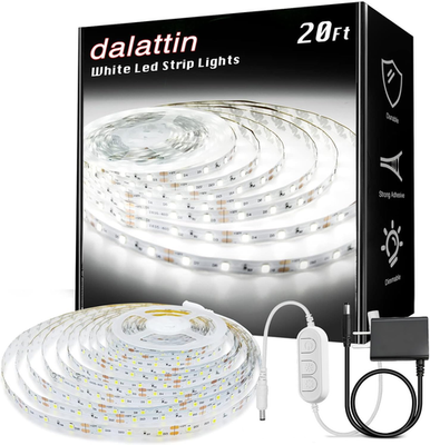 #ad White LED Strip Lights 20Ft Dimmable Super Bright 24V Led Tape Light 6500K 360 $28.99