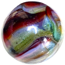 DAS/JABO DARKER RAINBOW / TRANSPARENT AVENTURINE SWIRLED SHOOTER .67" BOX01/100