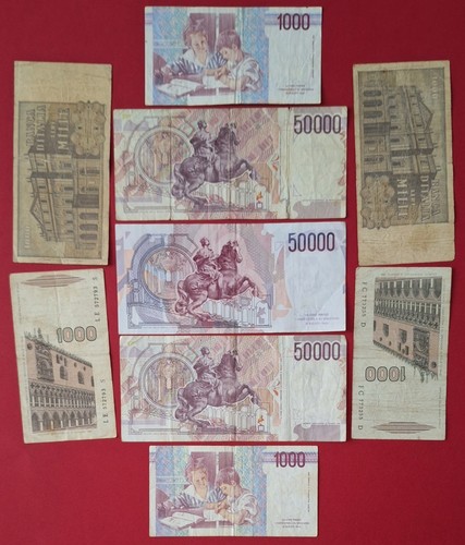 50000 Lire 1983/1992 ITALY 1000 Lire 1990 1000 Lire 1982 1000 Lire 1969 - Picture 4 of 7