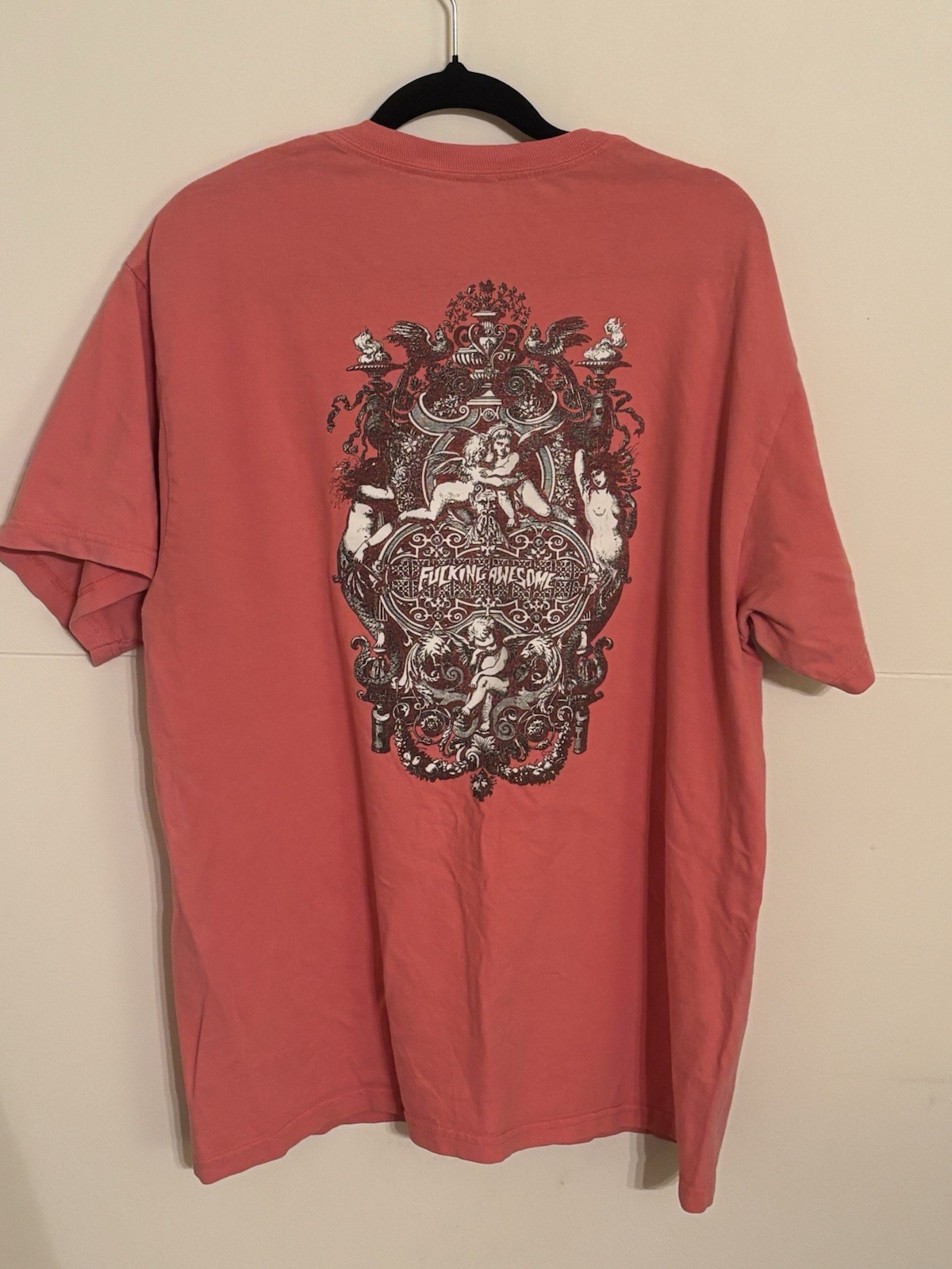 FuckingAwesome FA Pink Front & Back Logo Graphic Print Crew Neck T-Shirt L Tee image 3