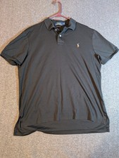 Polo Ralph Lauren Polo Shirt Mens XL Black Pima Soft Touch Embroidered Pony