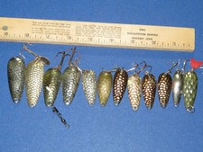 Lot of 12 Unknown Dare Devil Style Spoons Bronze Gold Textured