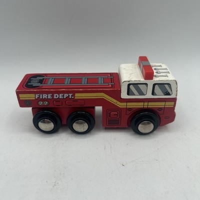 Vintage Wood And Wheels Train Set Fire Truck Fire Engine RARE Target 2011