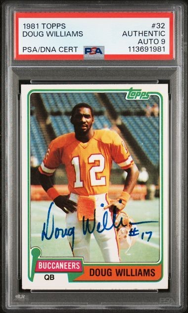 Doug Williams #32 Football Cards 1981 Topps trading card — raw and PSA graded price guide