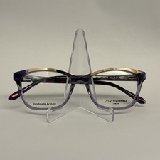 Lulu Guinness Eyeglasses Frames L953 GRY Gray Purple Cat Eye Full Rim 54-16-145