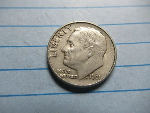 1961 D Silver Roosevelt Dime VF - XF Free Shipping r