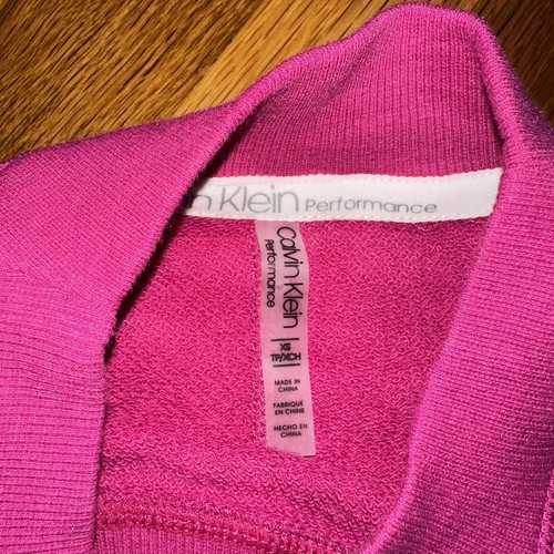 Calvin Klein Damen Hot Pink Cropped Rundhalsausschnitt Sweatshirt X-Small Neu mit Etikett - Bild 4 von 11