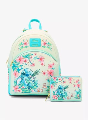 Loungefly Blue Stitch Floral  Backpack & Wallet Set Loungefly Disney Stitch Floral Mini Backpack & Wallet Set  main image 2
