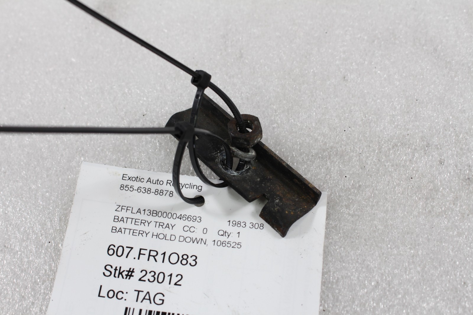 Ferrari 308, Battery Hold Down Bracket, Used, P/N 106525
