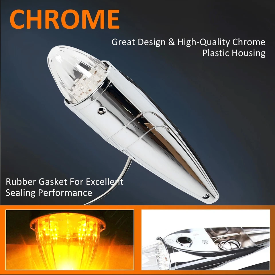 Kit de luces marcadoras LED para techo de cabina de torpedo 5x 17 para camión Kenworth Peterbilt Foto 4 de 4