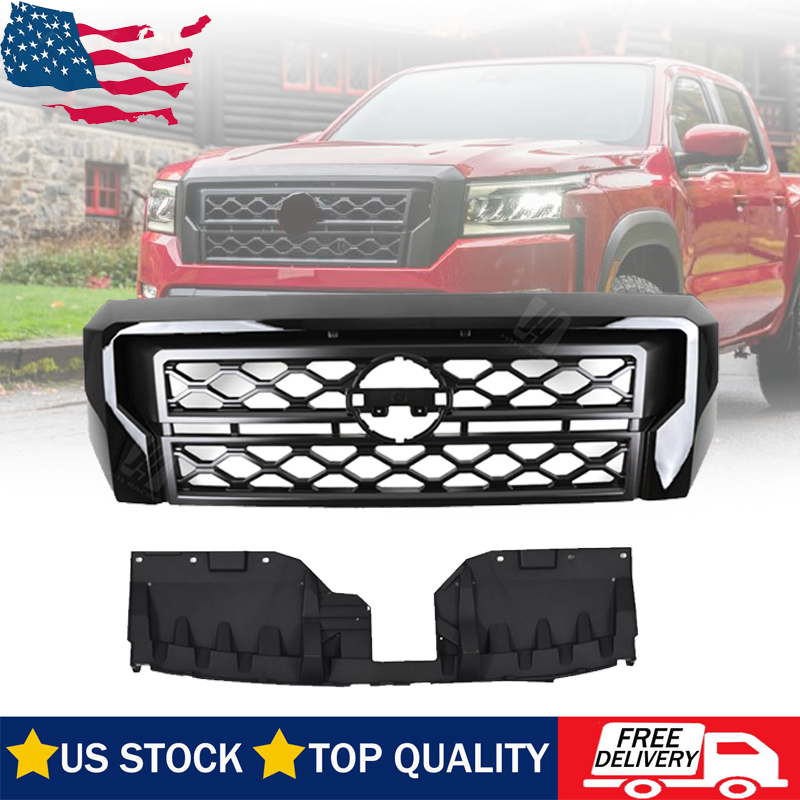 Front Bumper Upper Grille Grill Black #62310-9BU0D For Nissan Frontier 2022-2024