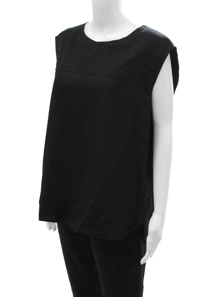 Blusa Barena Venezia Mujer Sin Mangas Modal Seda Cuello Redondo Negra Talla M Foto 2 de 4