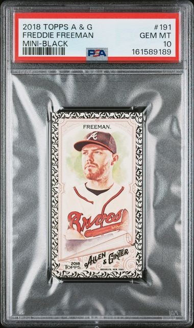 Freddie Freeman 2018 Topps A & G MINI—BLACK #191 PSA 10 GEM MT Pop 2