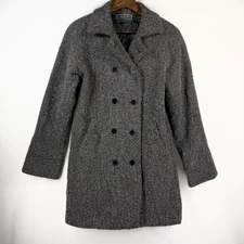 Vintage 1970s Halston Wool Grey Peacoat Classic Heritage Women's Size 10 EUC