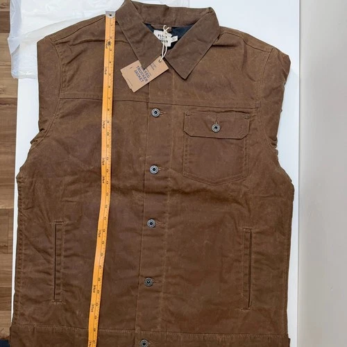Flint and Tinder Waxed Trucker Jacket Mens XL Brown Flannel Lined Made USA image 7