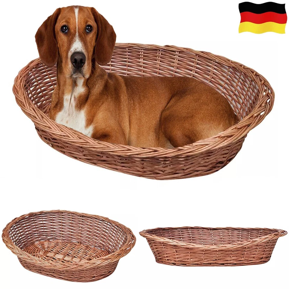 Weidenkorb Hundebett Hundekorb Dog Katze Schlafkorb Größe 50cm 70cm 90cm - Bild 1 von 1