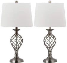 Lighting Collection Lattice Urn Farmhouse Nickel 27-inch Bedroom Living Room ...