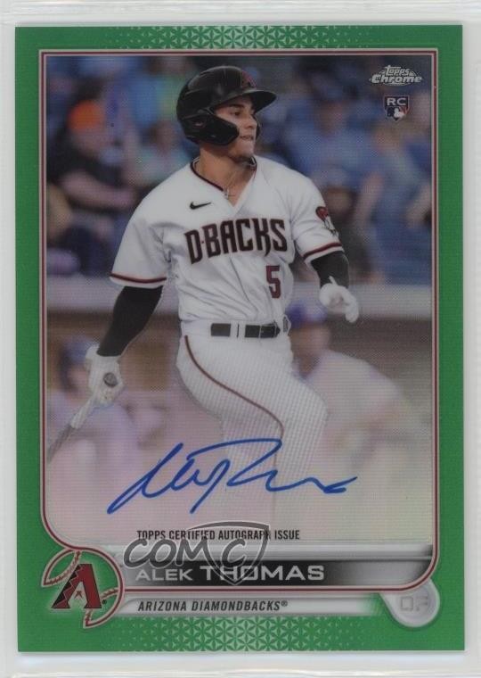 2022 Topps Chrome Rookie Auto Green Refractor /99 Alek Thomas #RA-AT RC