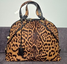 Borsa Yves Saint Laurent stampa leopardata XL musa vintage anni 90