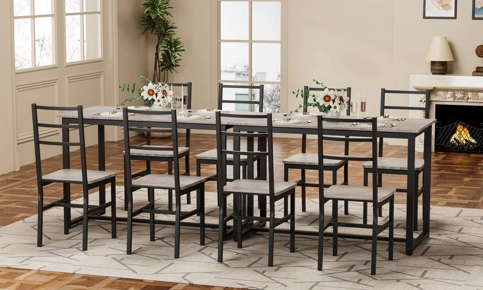 Dining Table Set for 4,Modern 5-Piece Wood Kitchen Table Chairs Set,Space-Saving - Image 3 of 4