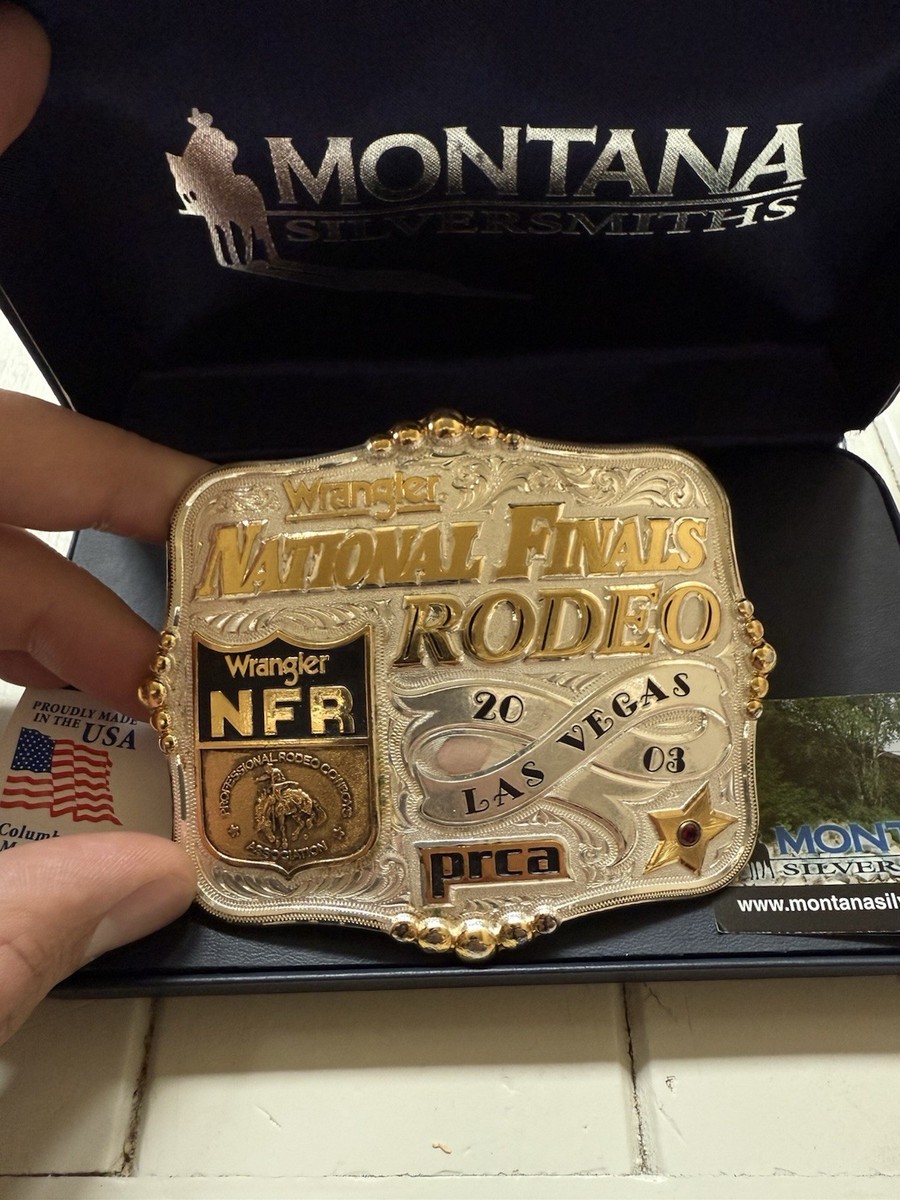 Montana Silversmith 2003 NFR Belt Buckle #708 Of 5000 PRCA Las Montana Silversmith 2003 NFR Belt Buckle #708 Of 5000 PRCA Las
