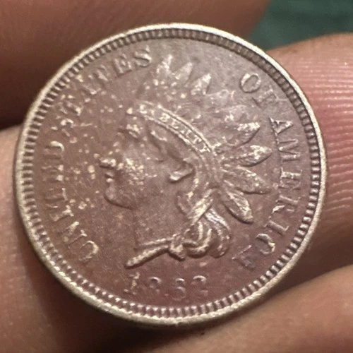 1862 Indian Head Copper-Nickel Coin Cent RB, Very Strong Details, VF Conditions