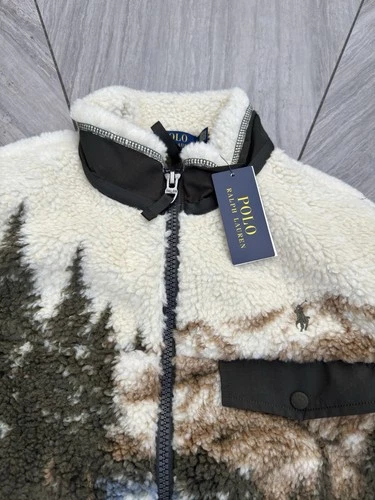 Polo Ralph Lauren High Pile Fleece Sportsman Country Scenic Wildlife Jacket XL image 7