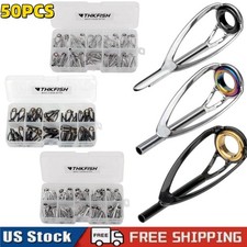 50PCS Rod Tip Fishing Rod/Pole Replacement Stainless Steel Tip Tops Repair Kits