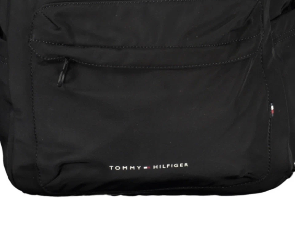 TOMMY HILFIGER Sac À Dos Sport Noir Nouveau Logo - Photo 4/4
